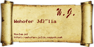 Wehofer Júlia névjegykártya